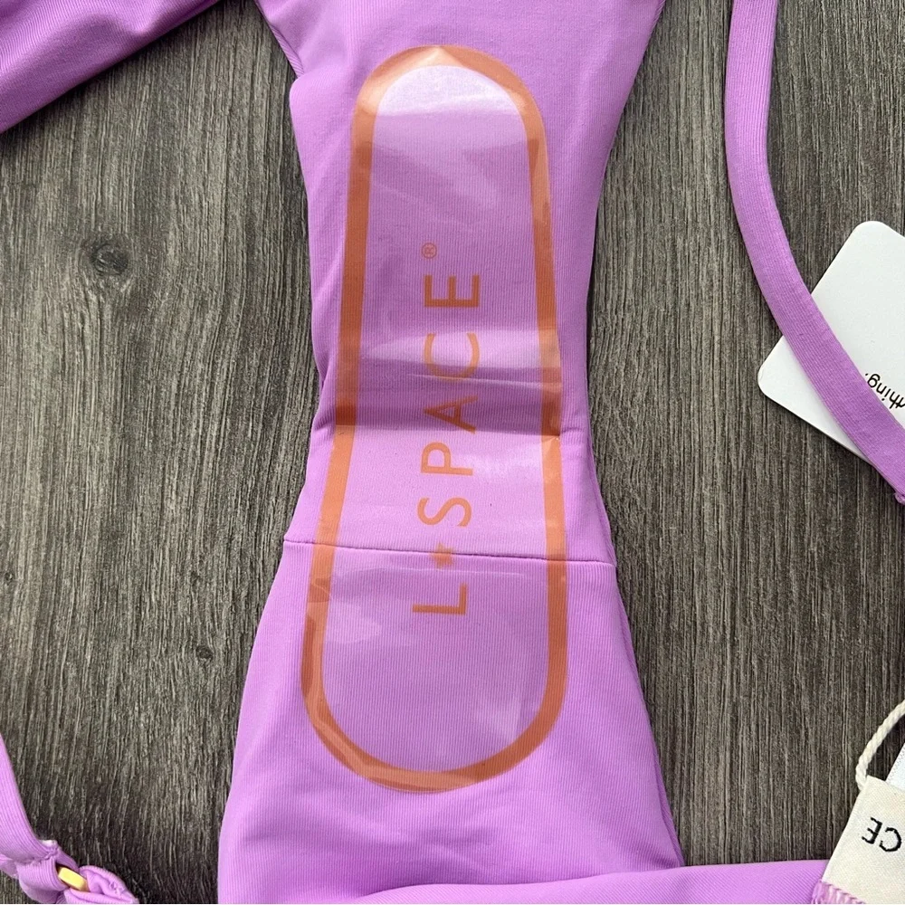 L*SPACE Wilder Bitsy Bikini Bottom XL Jewel Purple Pastel Strappy Cheeky Retro